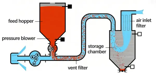 Positive Pressure Dilute Phase Pneumatic Conveying